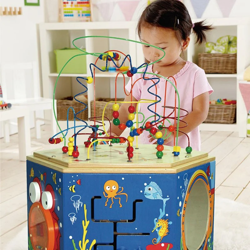 Does the large activity cube for toddlers offer diverse activities?