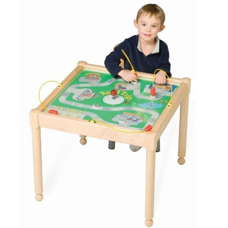 Does the Road Trip Play Table table for kids need batteries?