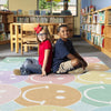 Big Pastel Rainbow Smiley Face Rug