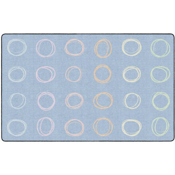 Circle Sampler Pastel on Blue Classroom Rug