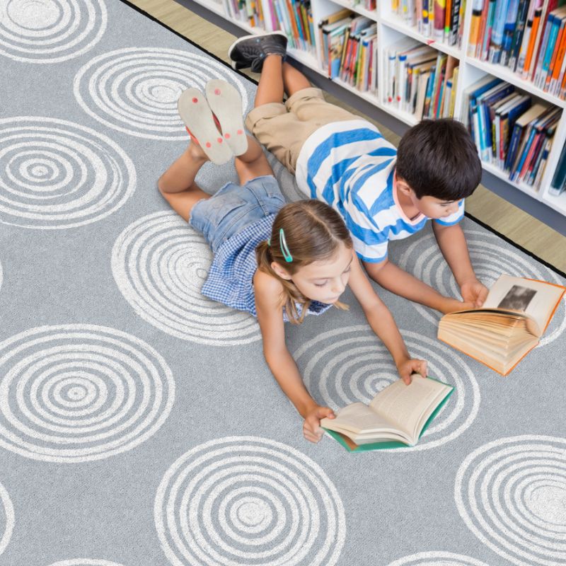 Grey & White Classroom Area Rug - Flagship Carpets USA