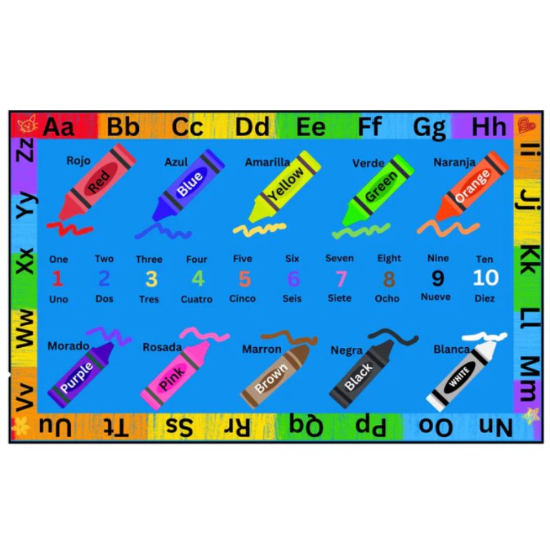 Crayons Bilingual Learning Rug