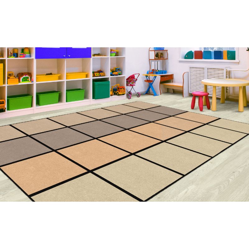 Desert Horizon Classroom Seating Grid Rug