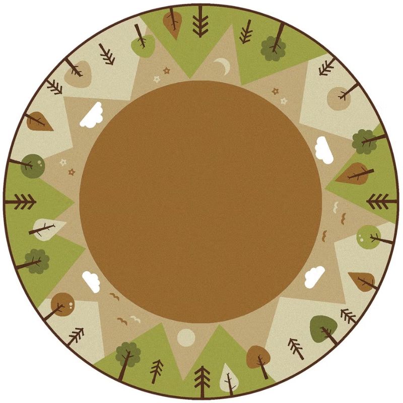 KIDSoft Tranquil Mountain Round Area Rug