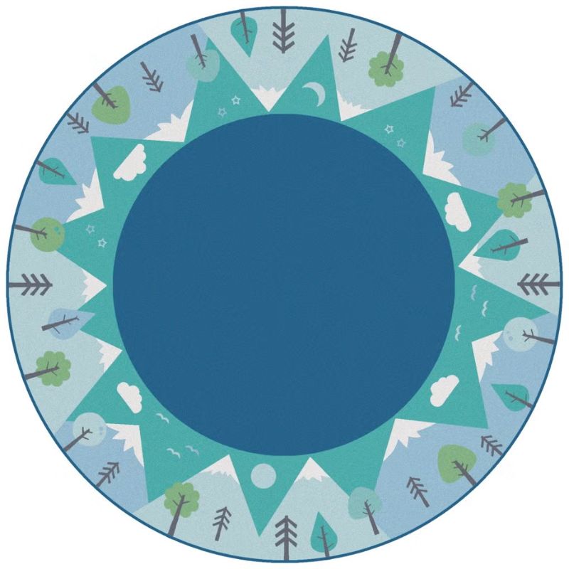 KIDSoft Tranquil Mountain Round Area Rug