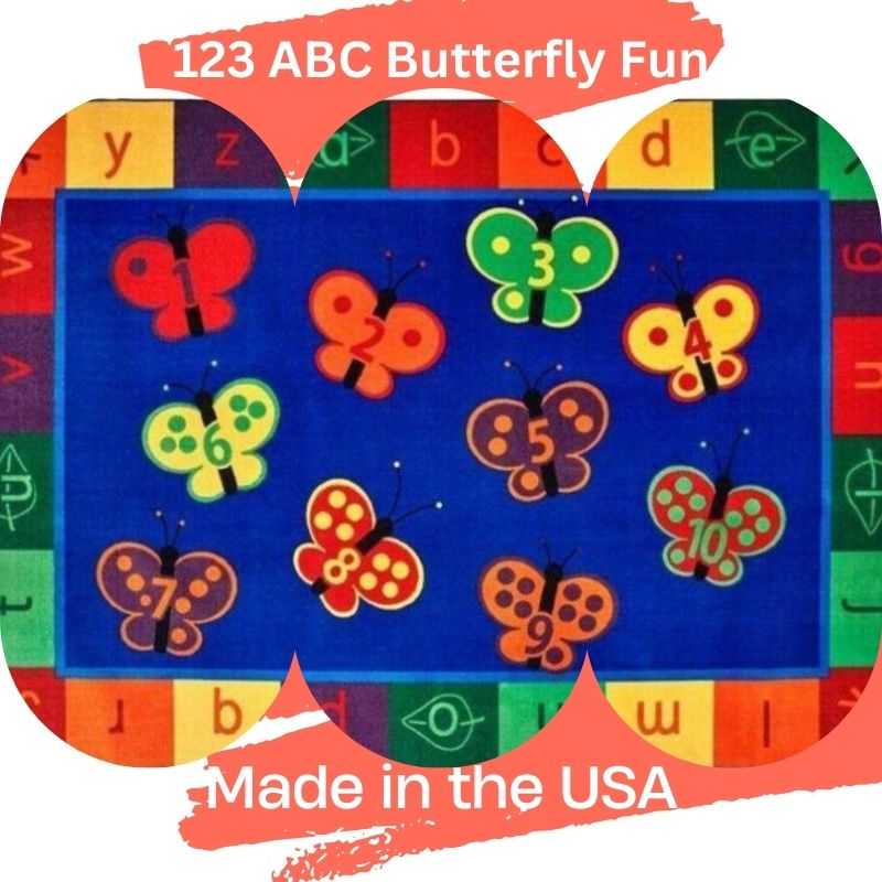 KIDSoft 123 ABC Butterfly Learning Rug