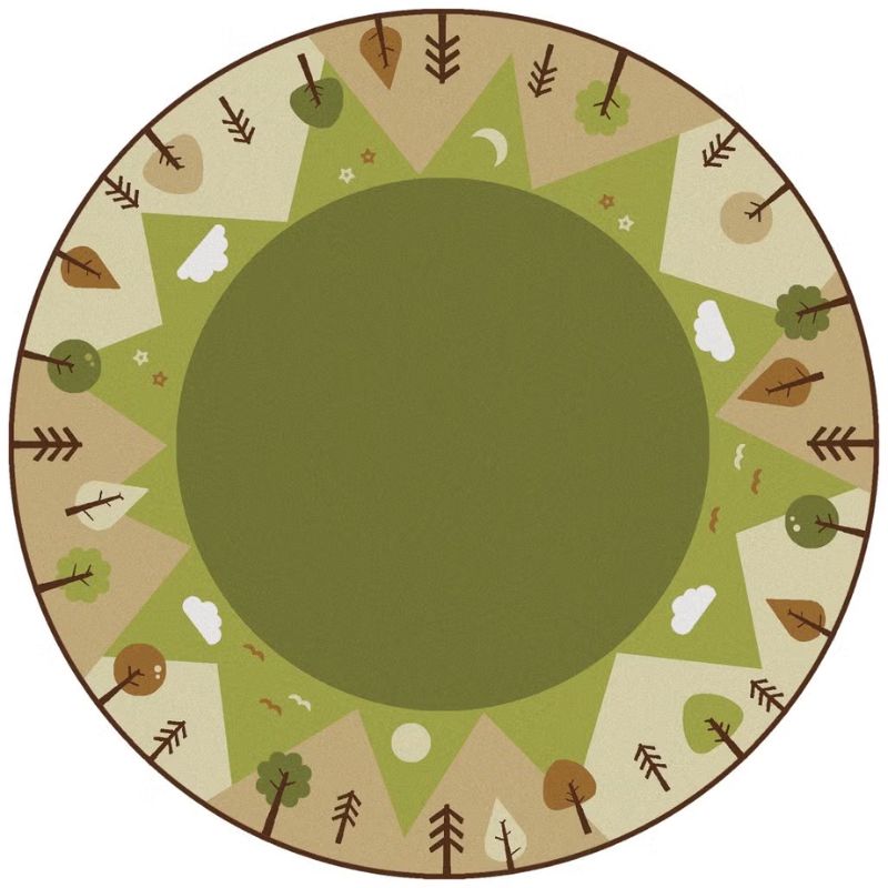 KIDSoft Tranquil Mountain Round Area Rug