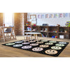 Smiley Pastel On Black School Rug