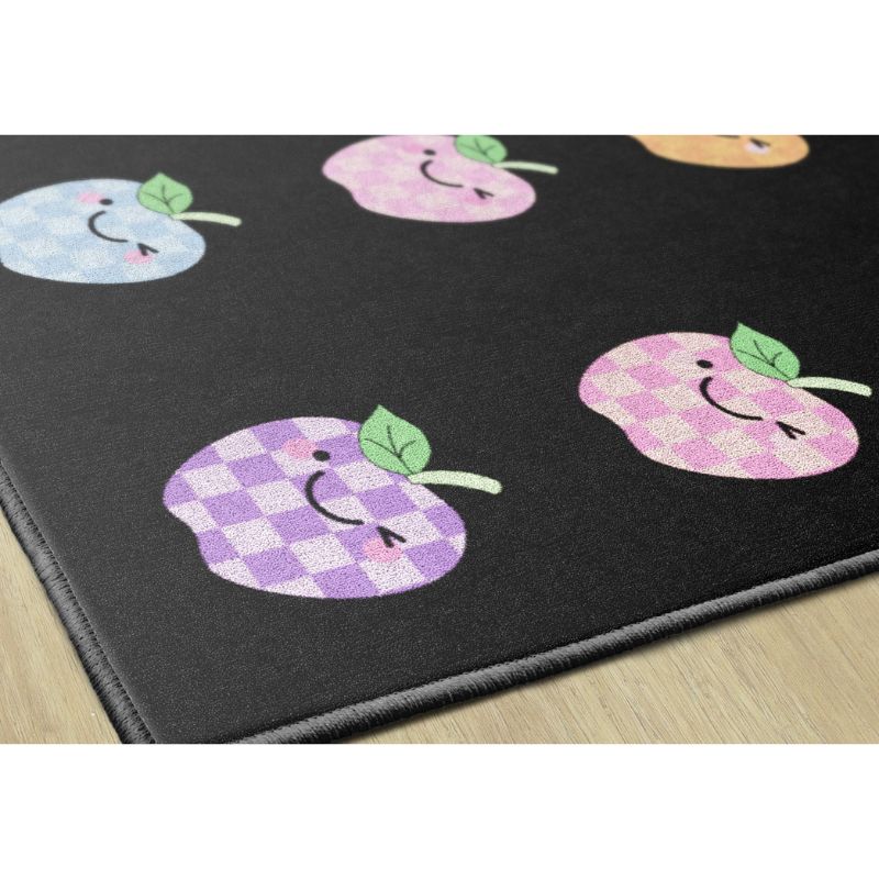 Plaid Pastel Apples Classroom Sitting Rug