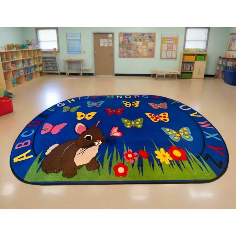 Count with Bunny Daycare Rug - Early childhood alphabet & numbers rug