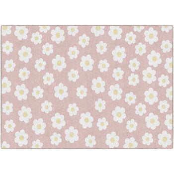 Daises on Pink Area Rug