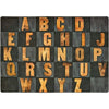 Gray Rustic Wood Literacy Rug