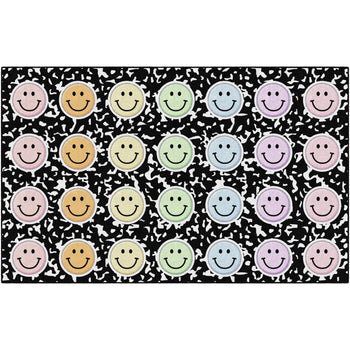 Composition Book with Smiley Faces Rug