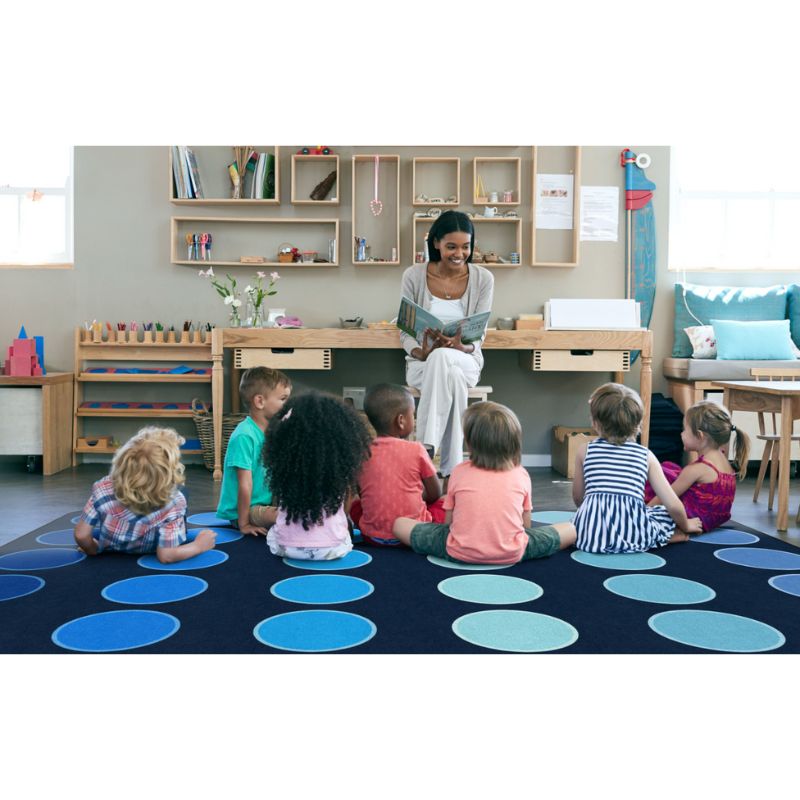 Ocean Dots Classroom Grid Rug