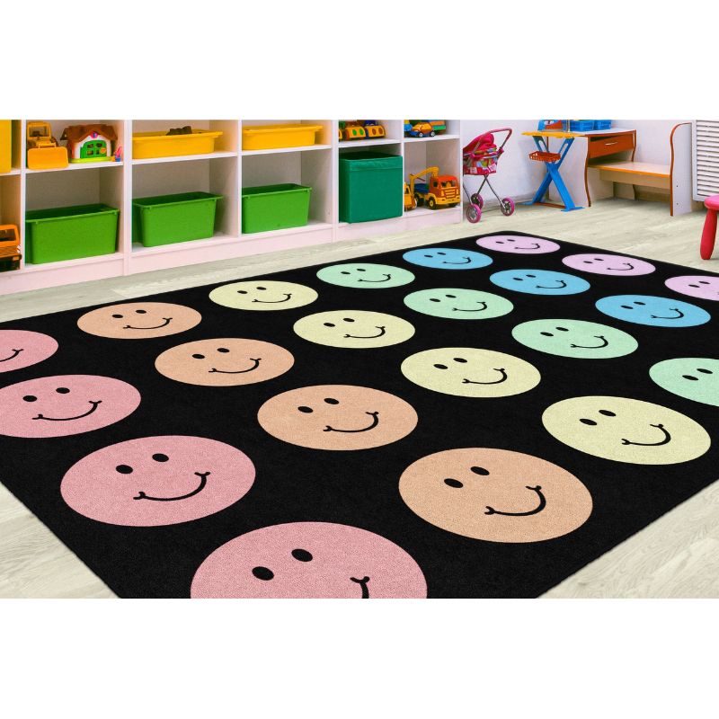 Rainbow Reflections Happy Face School Rug