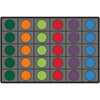 Seating Circles Gray with Colorful Circles Classroom Rug