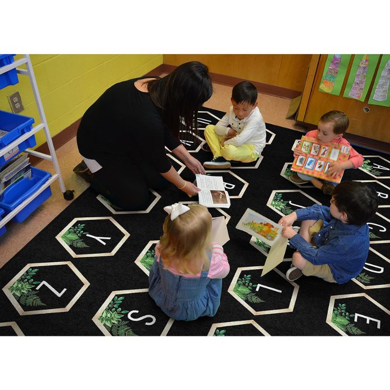 Boho Alphabet Classroom Seating Rug