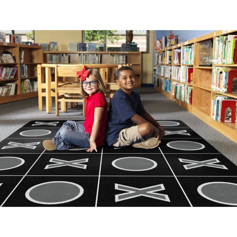 tic tac toe early learning rug