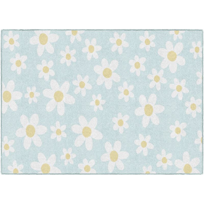 white daisies rug