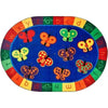 123 ABC Butterfly Learning Oval Rug