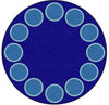 Serene Circles Be Bold Blue 6' Round Rug